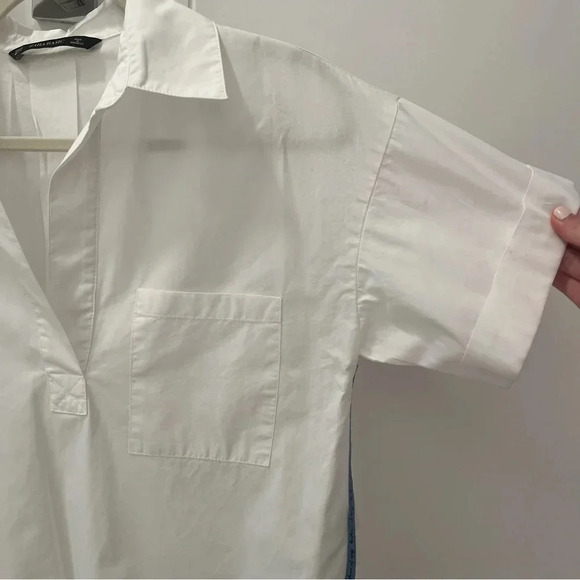 Zara White Blouse with Details on the side- Size XS; Worn Once - Picture 3 of 9